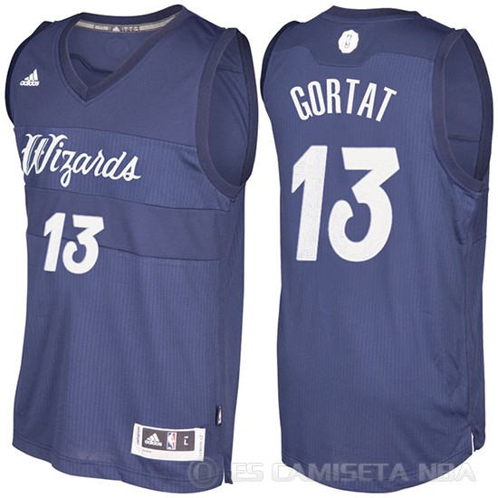 Camiseta Marcin Gortat #13 Washington Wizards Navidad 2016 Azul - Haga un click en la imagen para cerrar